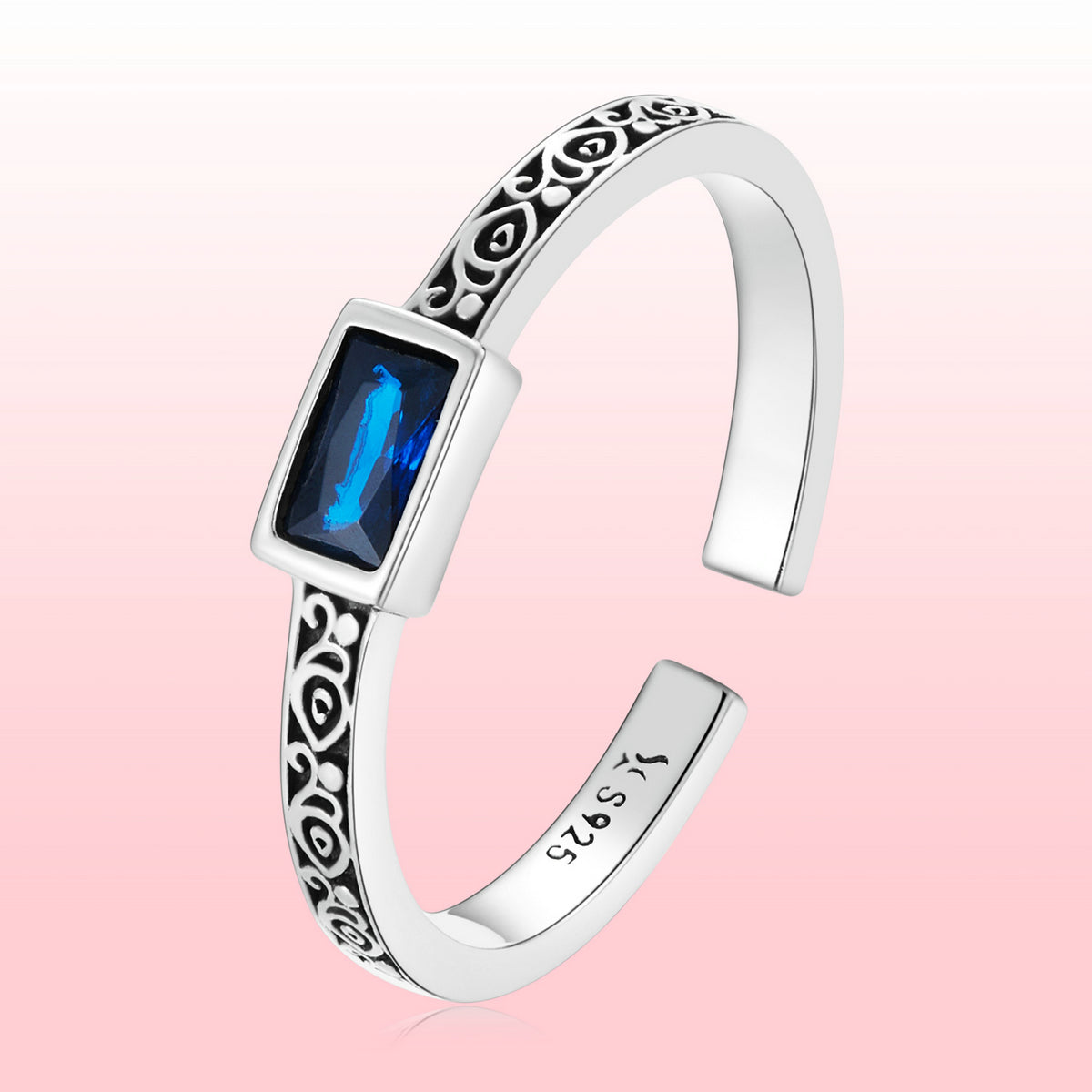 925 Sterling Silver Ring with Pavé Setting CZ