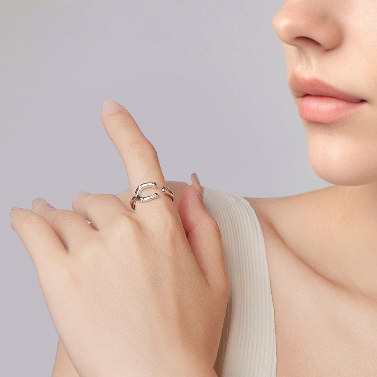 925 Sterling Silver & White Gold Plated Pavé CZ Ring