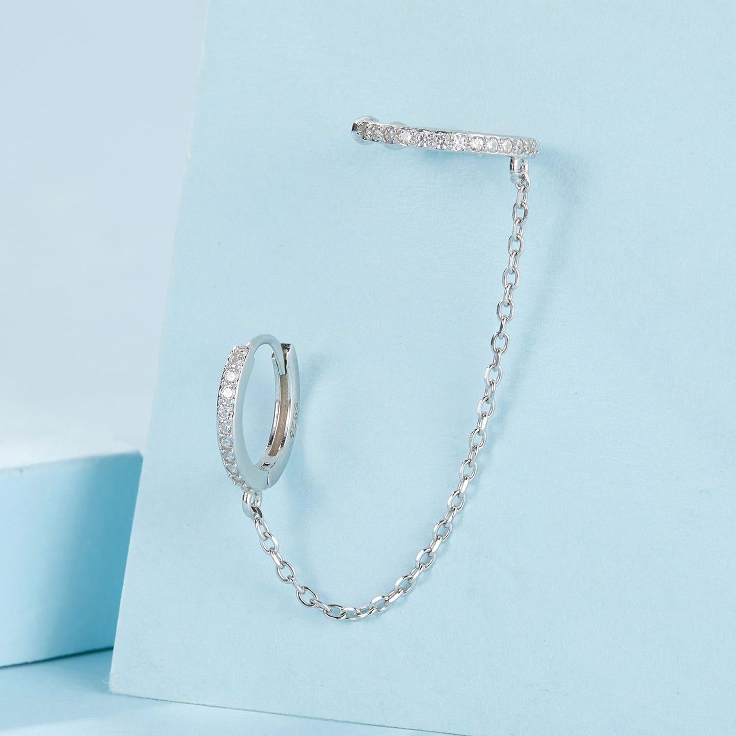 S925 Sterling Silver Earrings with Pavé Setting CZ for Women