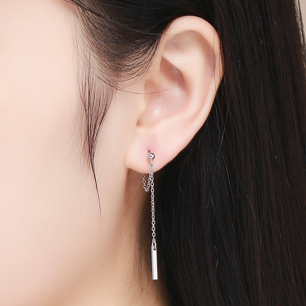 S925 Sterling Silver Plated Platinum Earrings for Women