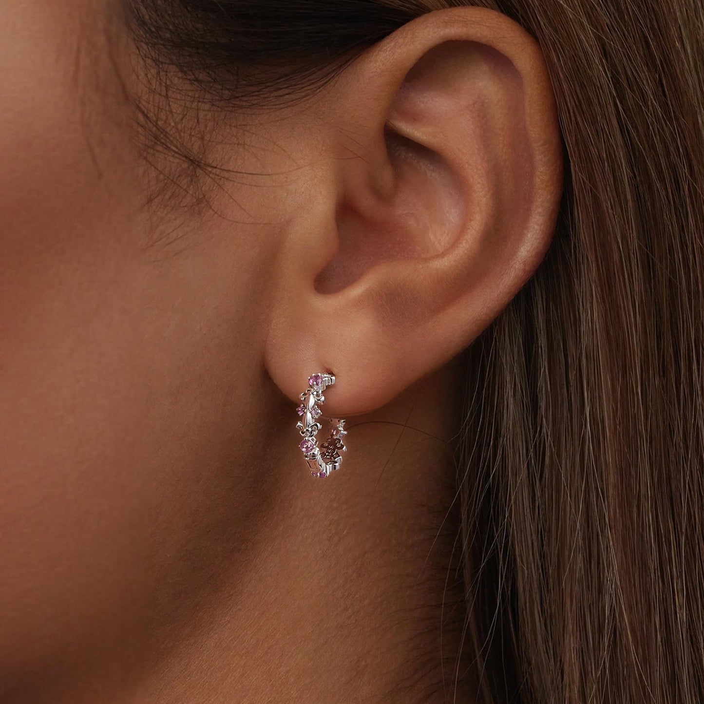 925 Sterling Silver Pavé CZ White Gold Plated Earrings for Women