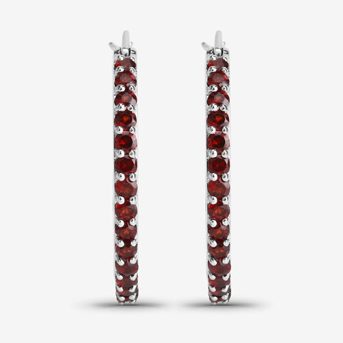 1.92 Carat Genuine Garnet .925 Sterling Silver Earrings