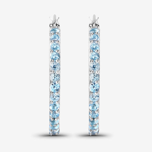 1.73 Carat Genuine Swiss Blue Topaz .925 Sterling Silver Earrings