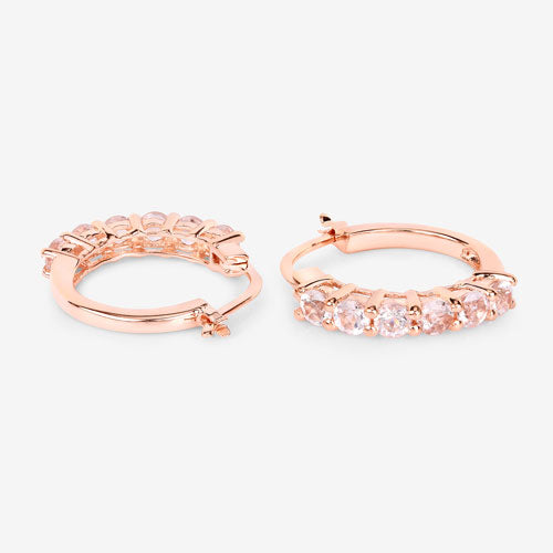 1.08 Carat Genuine Morganite .925 Sterling Silver Earrings
