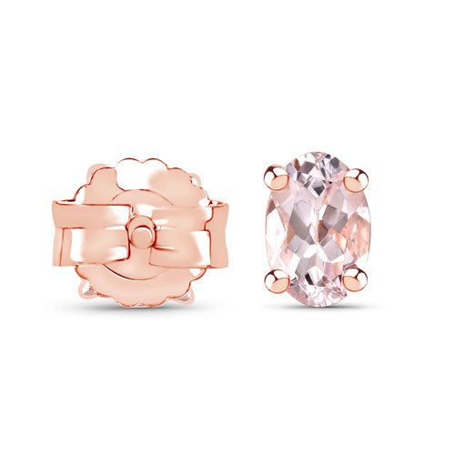 0.72 Carat Genuine Morganite .925 Sterling Silver Earrings