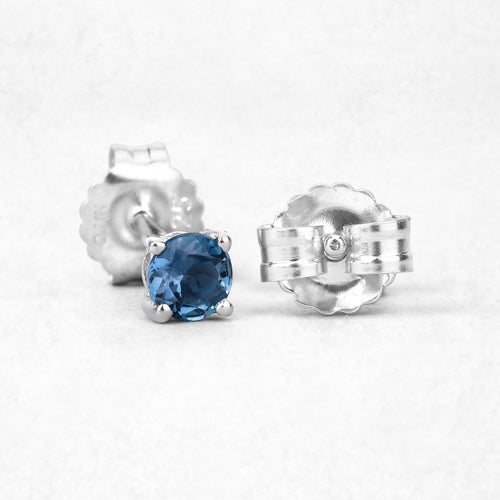 0.64 Carat Genuine London Blue Topaz .925 Sterling Silver Earrings