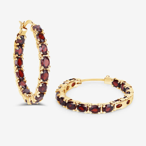 6.00 Carat Genuine Garnet .925 Sterling Silver Earrings