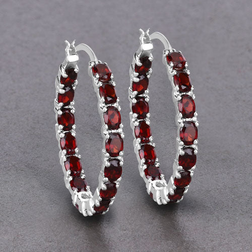 6.00 Carat Genuine Garnet .925 Sterling Silver Earrings