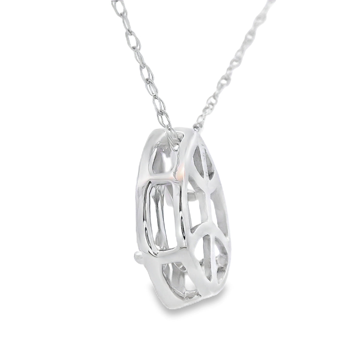 Rose Quartz Diamond Fashion Pendants 10KT White Gold