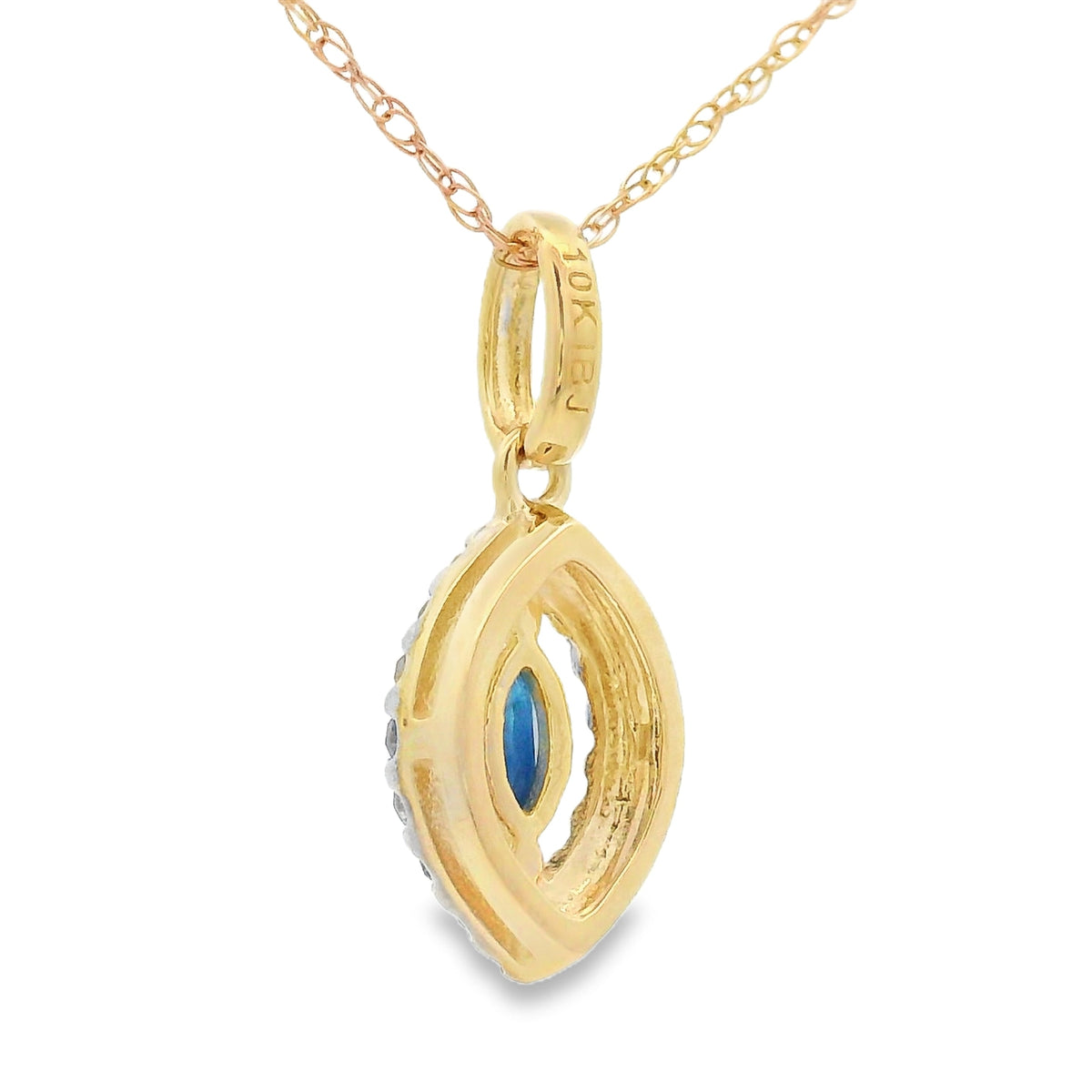 Sapphire Diamond Fashion Pendants 10KT Yellow Gold
