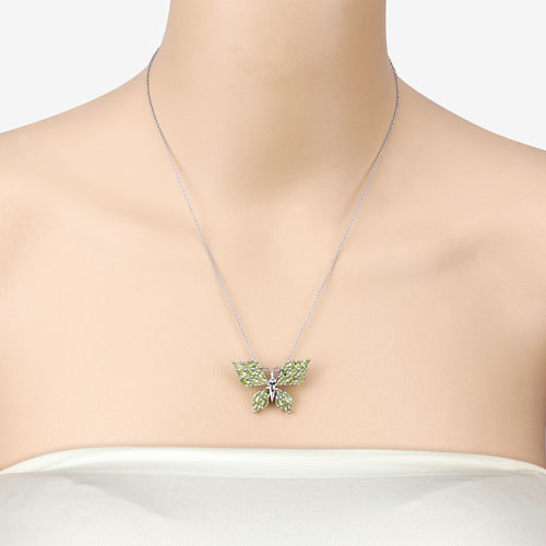 3.90 Carat Genuine Peridot .925 Sterling Silver Pendant