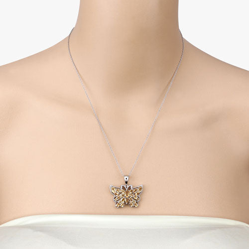 3.89 Carat Genuine Citrine .925 Sterling Silver Pendant