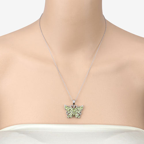 4.05 Carat Genuine Peridot .925 Sterling Silver Pendant
