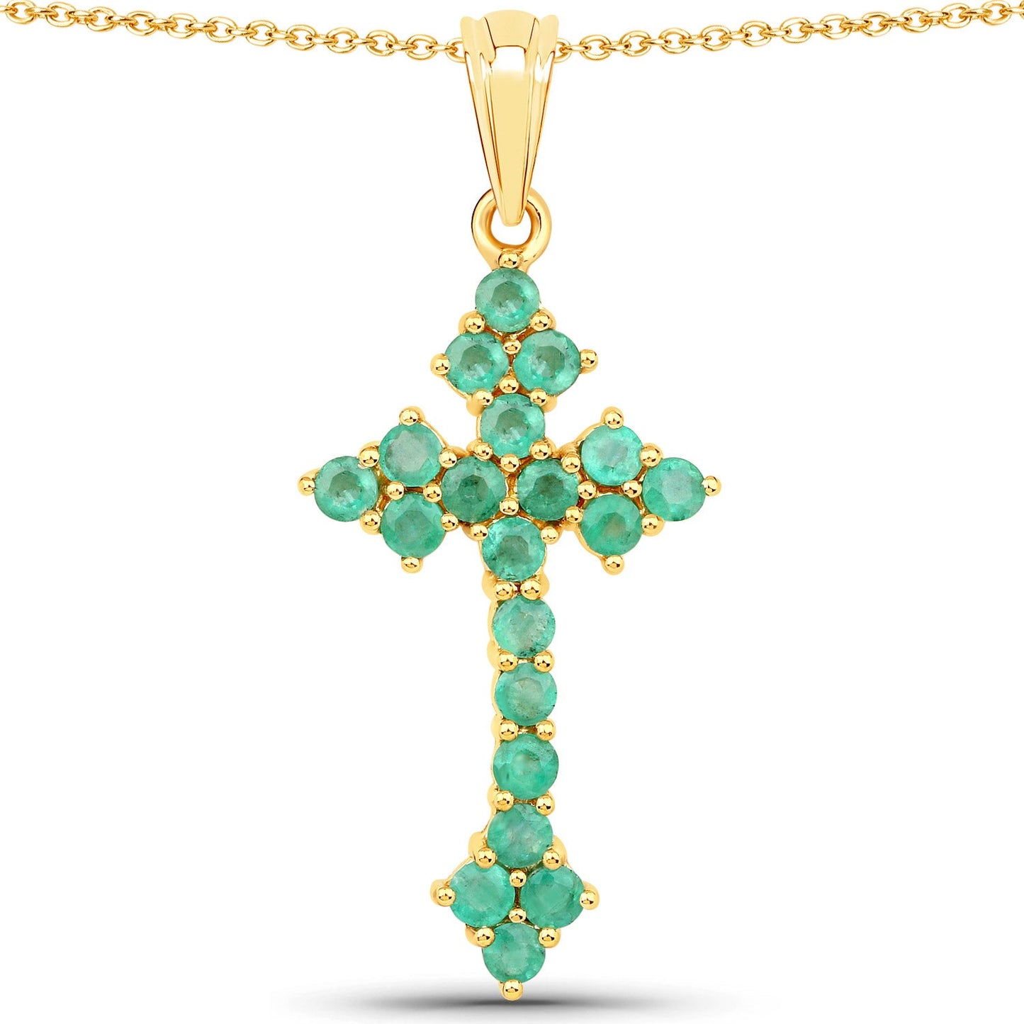 2.00 Carat Genuine Zambian Emerald .925 Sterling Silver Pendant