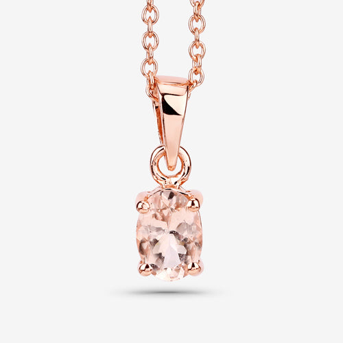 0.70 Carat Genuine Morganite .925 Sterling Silver Pendant