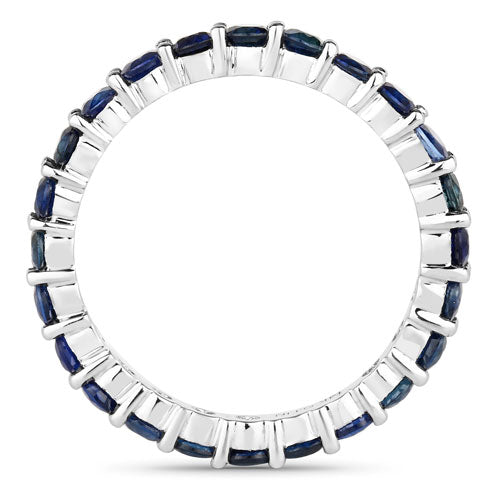 1.63 Carat Genuine Blue Sapphire 14K White Gold Ring