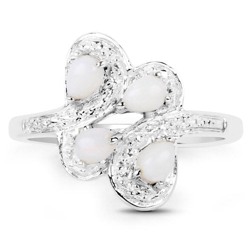 0.60 Carat Genuine Opal .925 Sterling Silver Ring