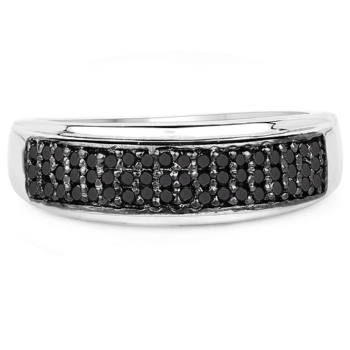 0.29 Carat Genuine Black Diamond .925 Sterling Silver Ring