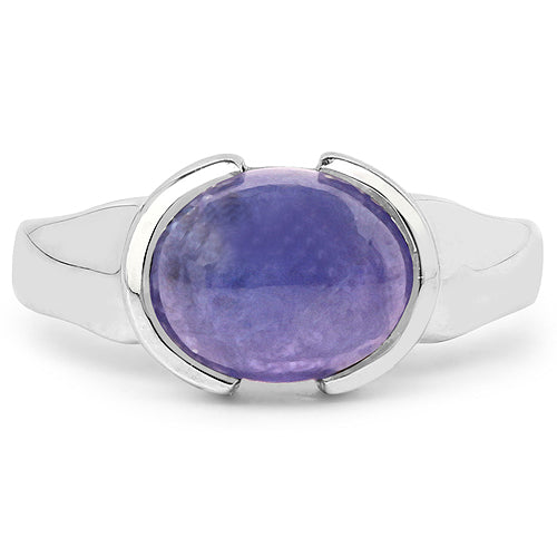 3.55 Carat Genuine Tanzanite .925 Sterling Silver Ring