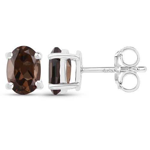 3.14 Carat Genuine Smoky Quartz .925 Sterling Silver Jewelry Set