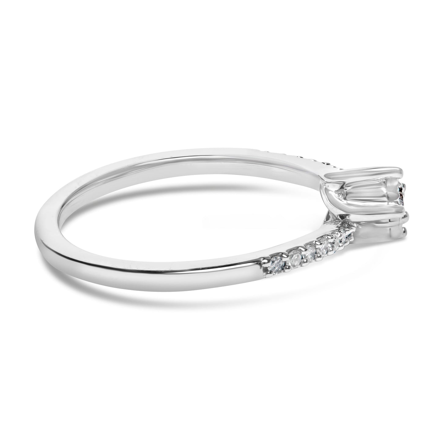 10K White Gold 1/4 Cttw Two-Stone Diamond Bypass Engagement Ring