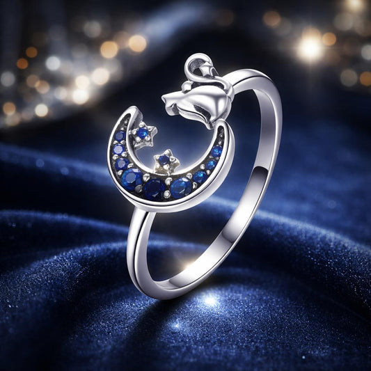 S925 Sterling Silver Oxidized Pavé Setting CZ Ring