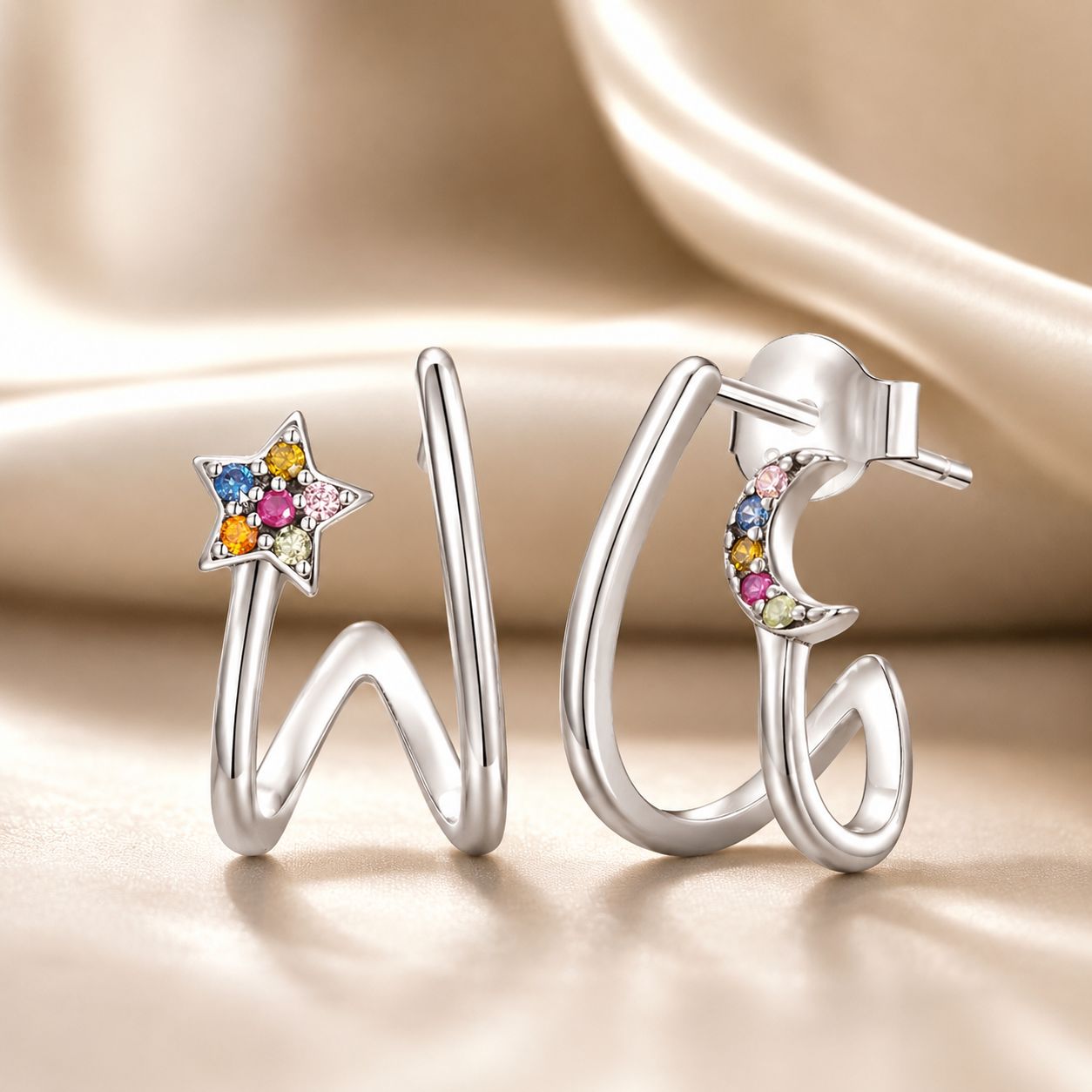 925 Sterling Silver Earrings with Pavé Setting CZ, 1.3*0.9cm, for Women
