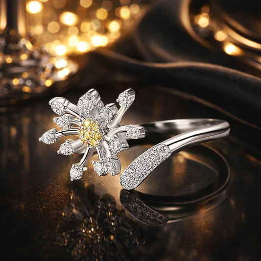 925 Sterling Silver Ring with Plated Platinum and Pavé Setting CZ