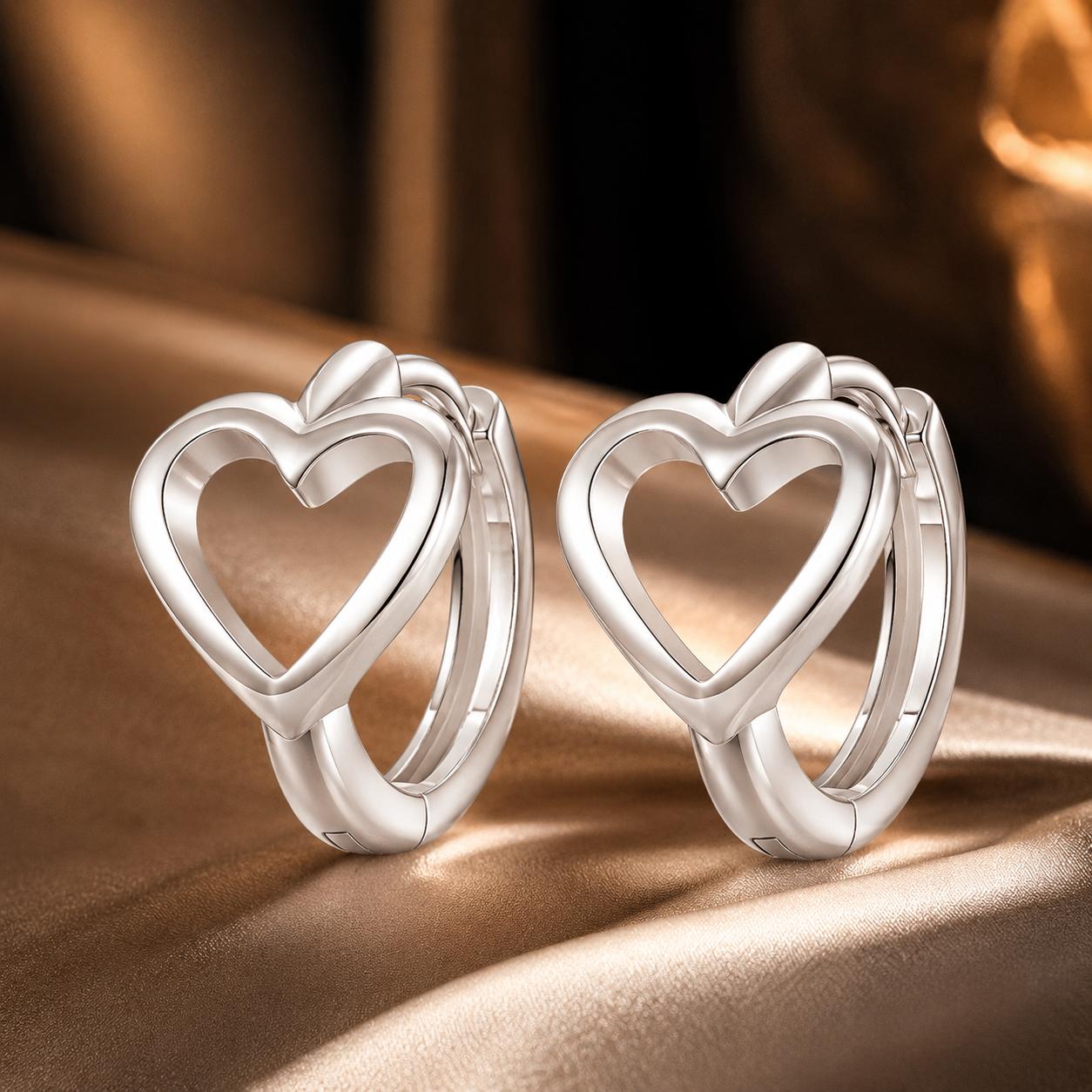 925 Sterling Silver Plated White Gold Earrings for Women