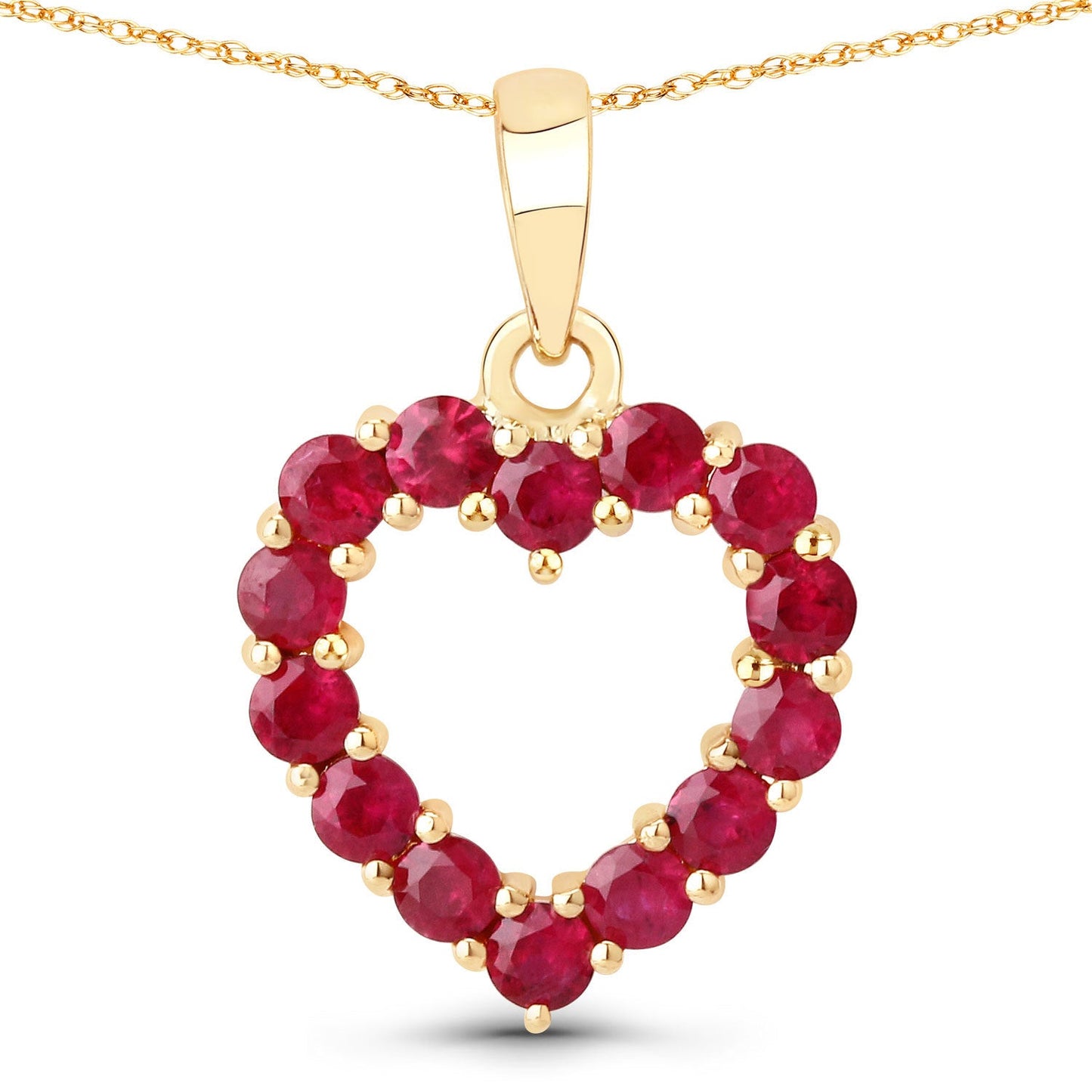 0.43 Carat Genuine Ruby 10K Yellow Gold  Pendant