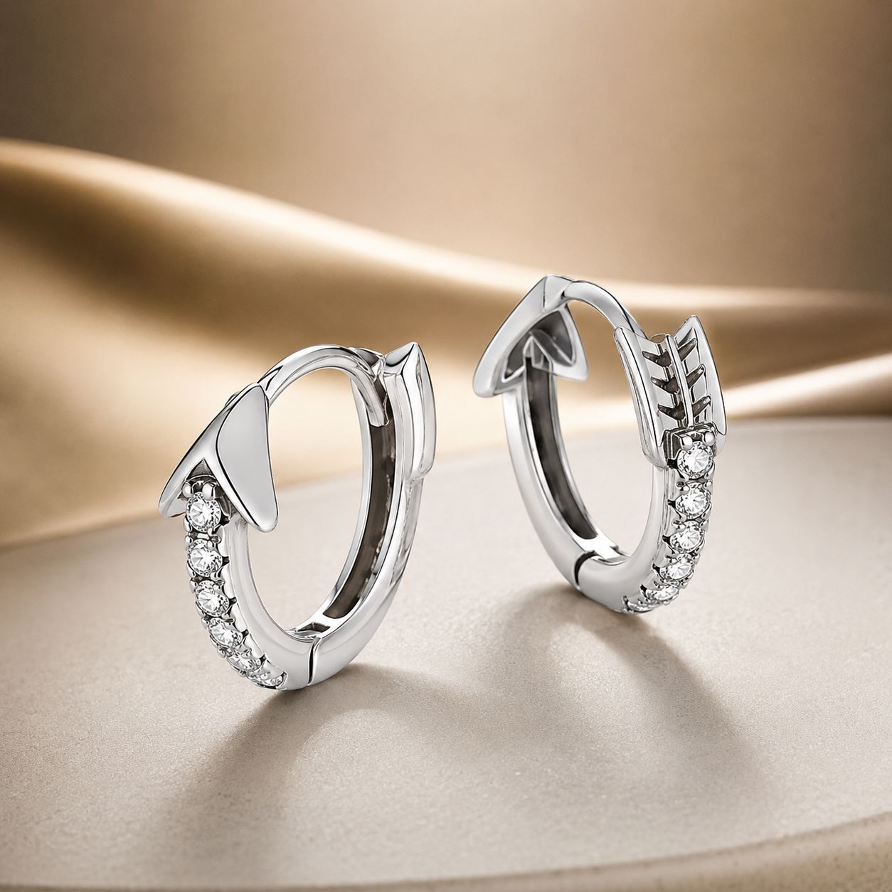 925 Sterling Silver Earrings with Pavé Setting CZ and Oxidized Finish