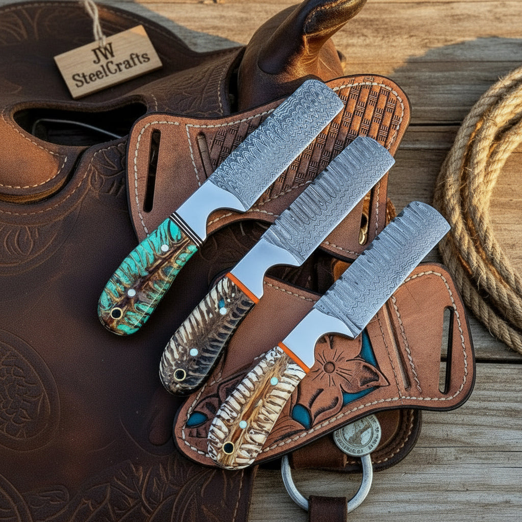 Ranchhand Bull Cutter Knife 7" Handmade Reclaimed Rasp Steel Skinner