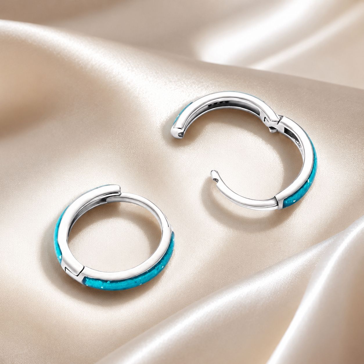 925 Sterling Silver Enamel Oxidized Silver Earrings