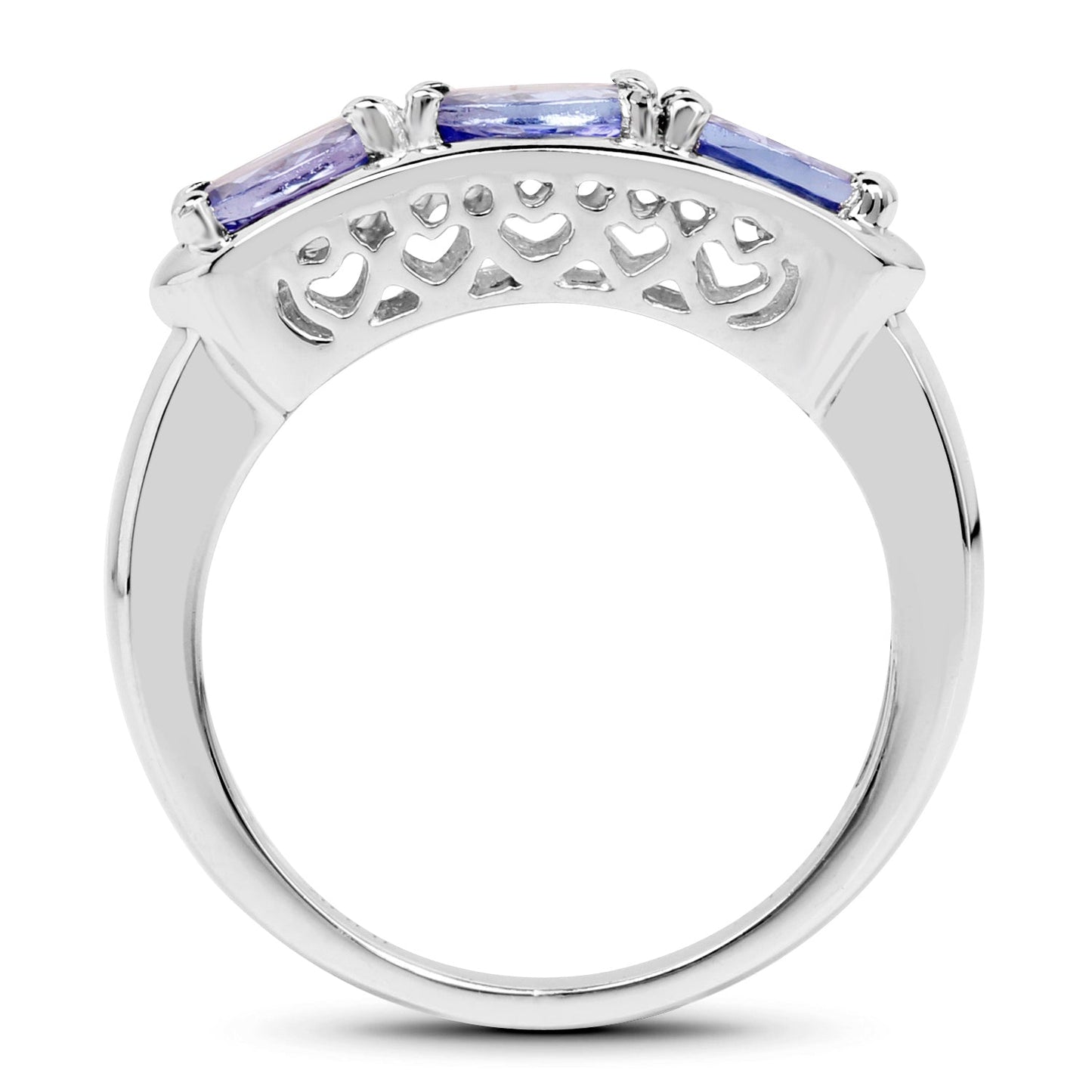 1.32 Carat Genuine Tanzanite .925 Sterling Silver Ring