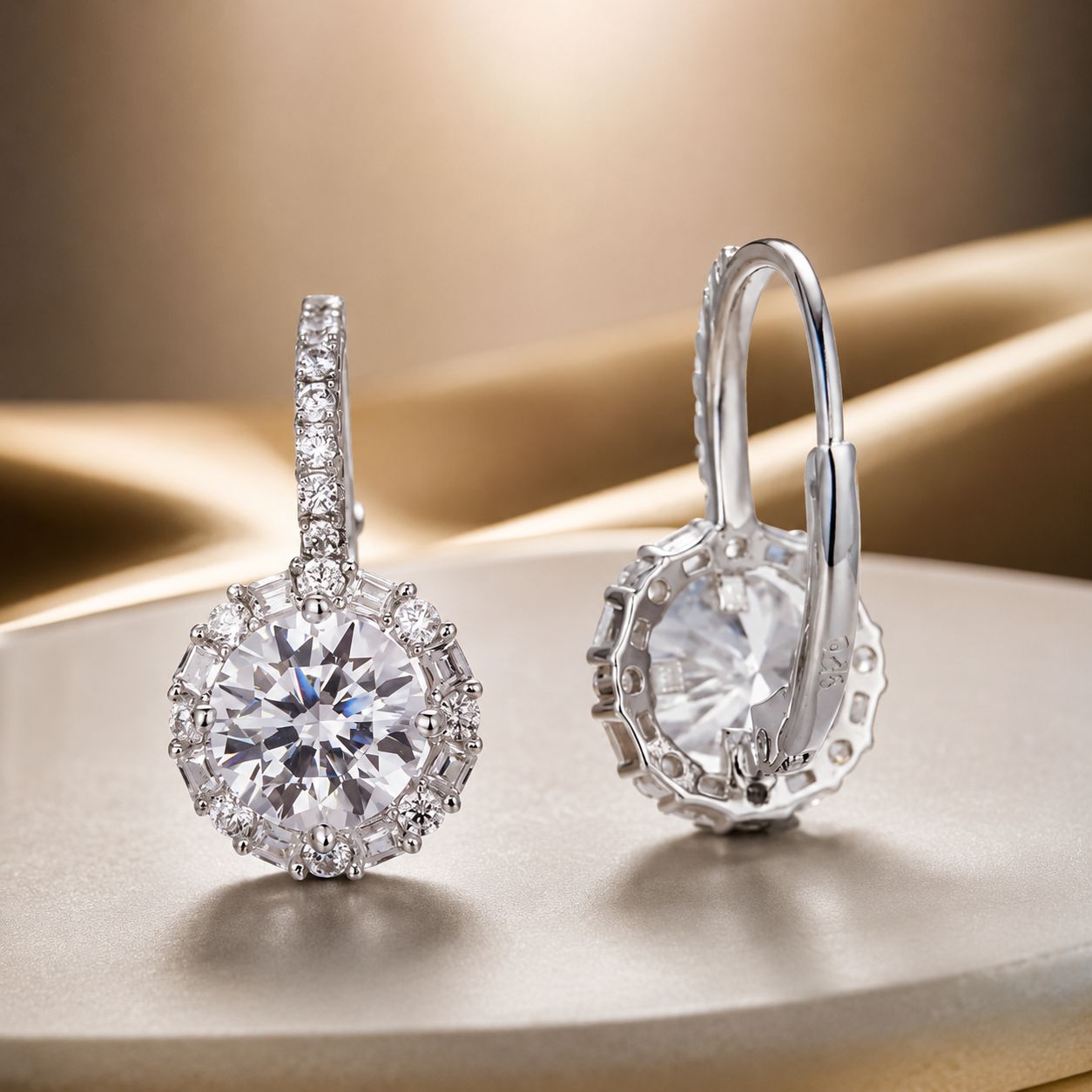 925 Sterling Silver Earrings with Pavé Set CZ for Women