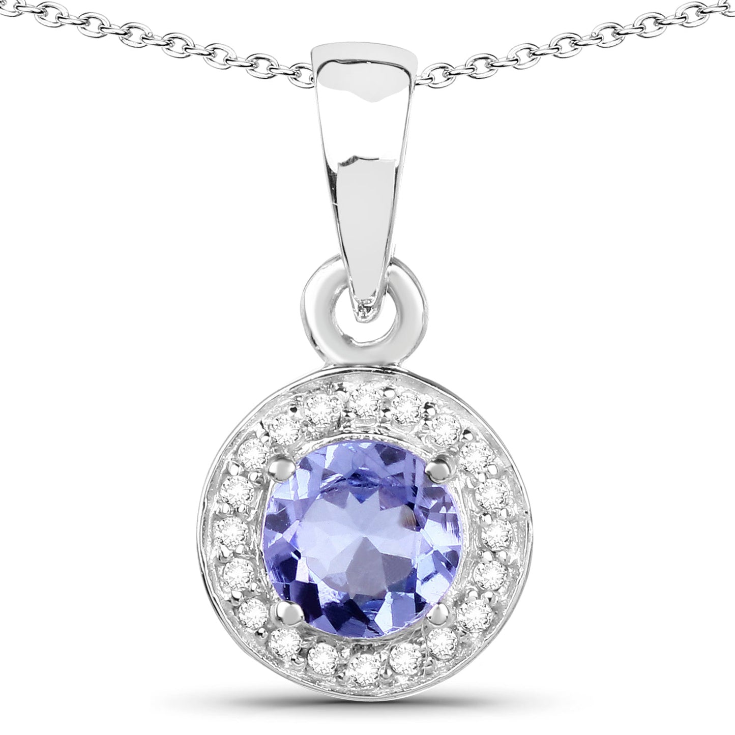 3.22 Carat Genuine Tanzanite & White Topaz .925 Sterling Silver Ring