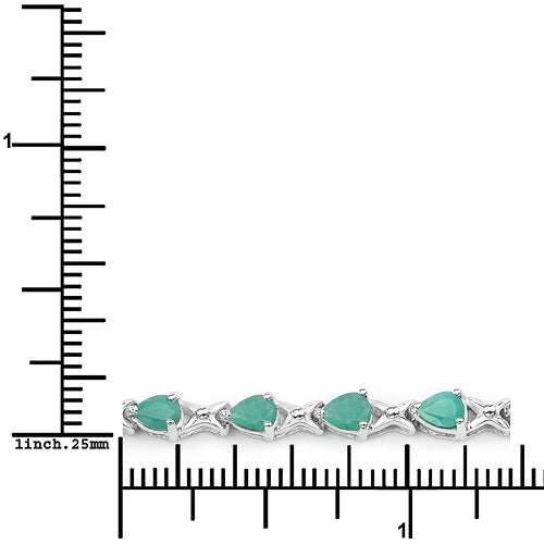 3.08 Carat Genuine Emerald .925 Sterling Silver Bracelet
