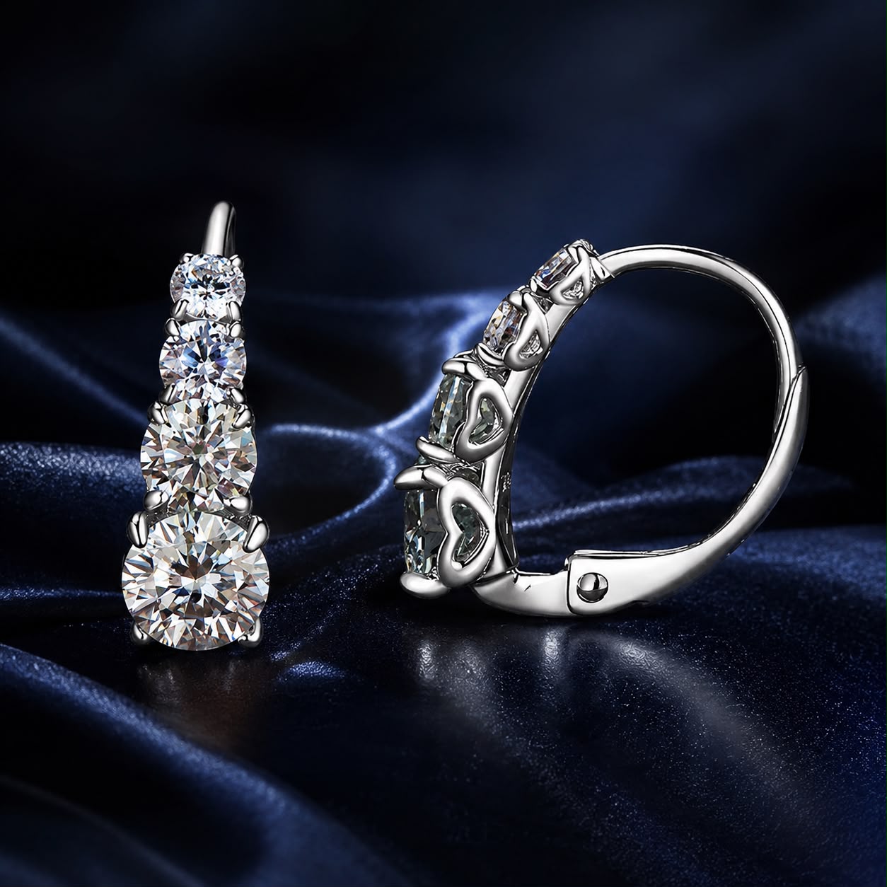 S925 Sterling Silver 0.50 Carat Moissanite Earrings for Women