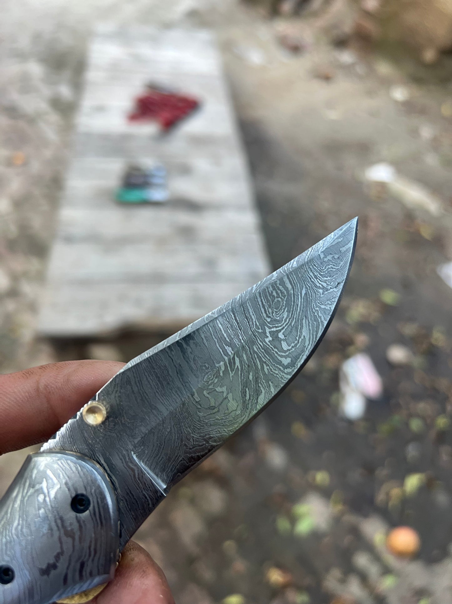 Rosewood Trail Folder Knife 6" Handmade Rosewood Handle EDC Folder