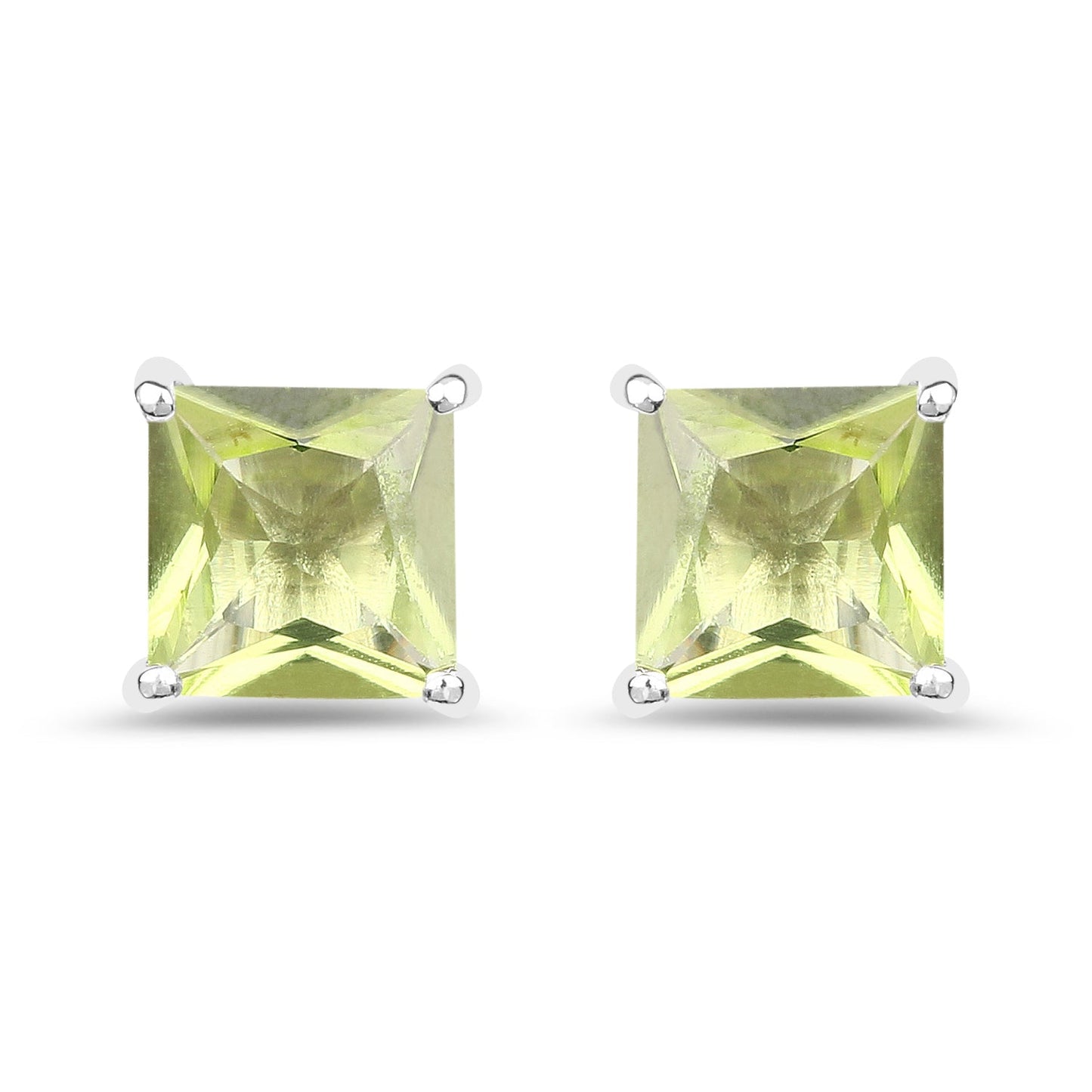 2.00 Carat Genuine Peridot .925 Sterling Silver Earrings