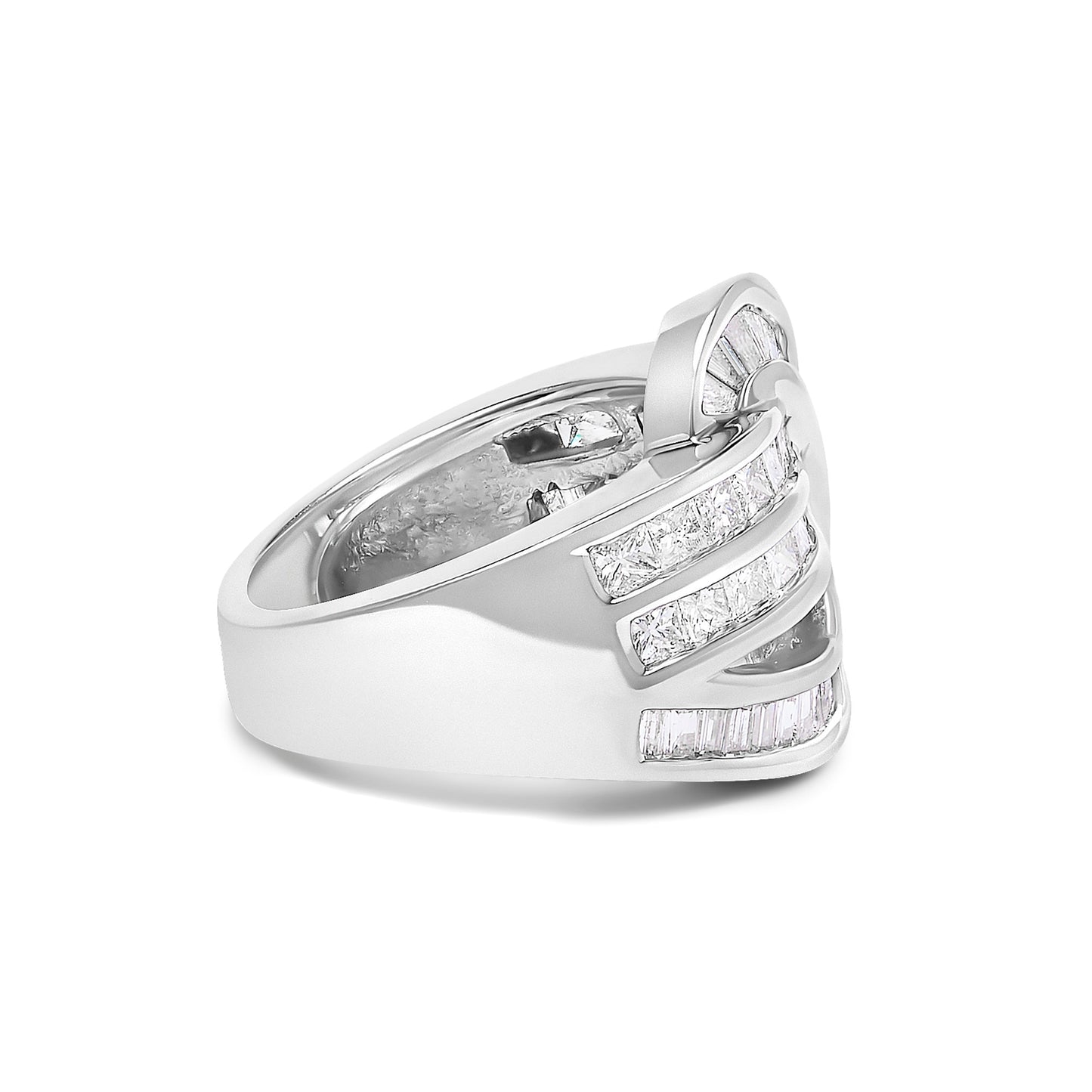 14K White Gold 2.0 Cttw Diamond Channel Set Bypass Ring