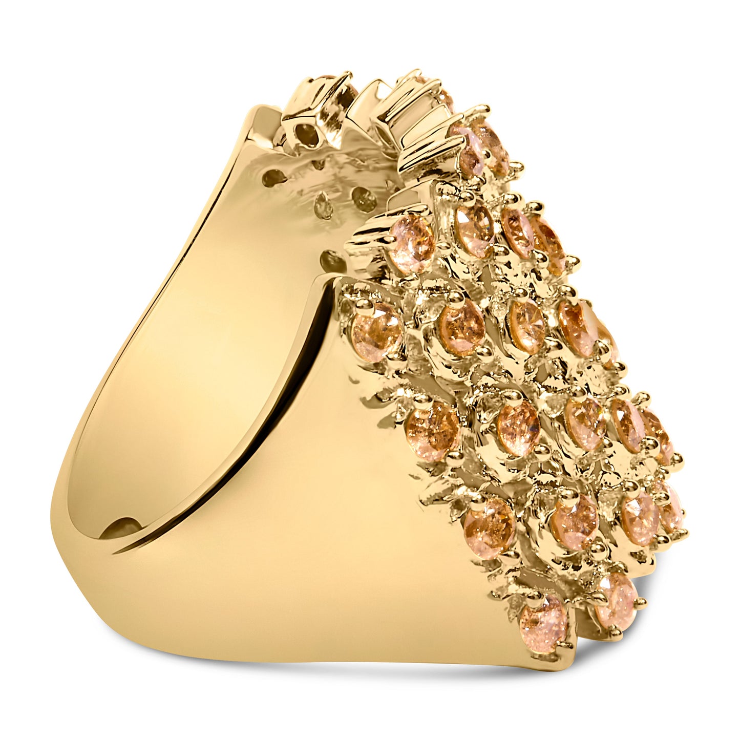 10K Yellow Gold 2.0 Cttw Brown Diamond Mesh Link Cocktail Ring