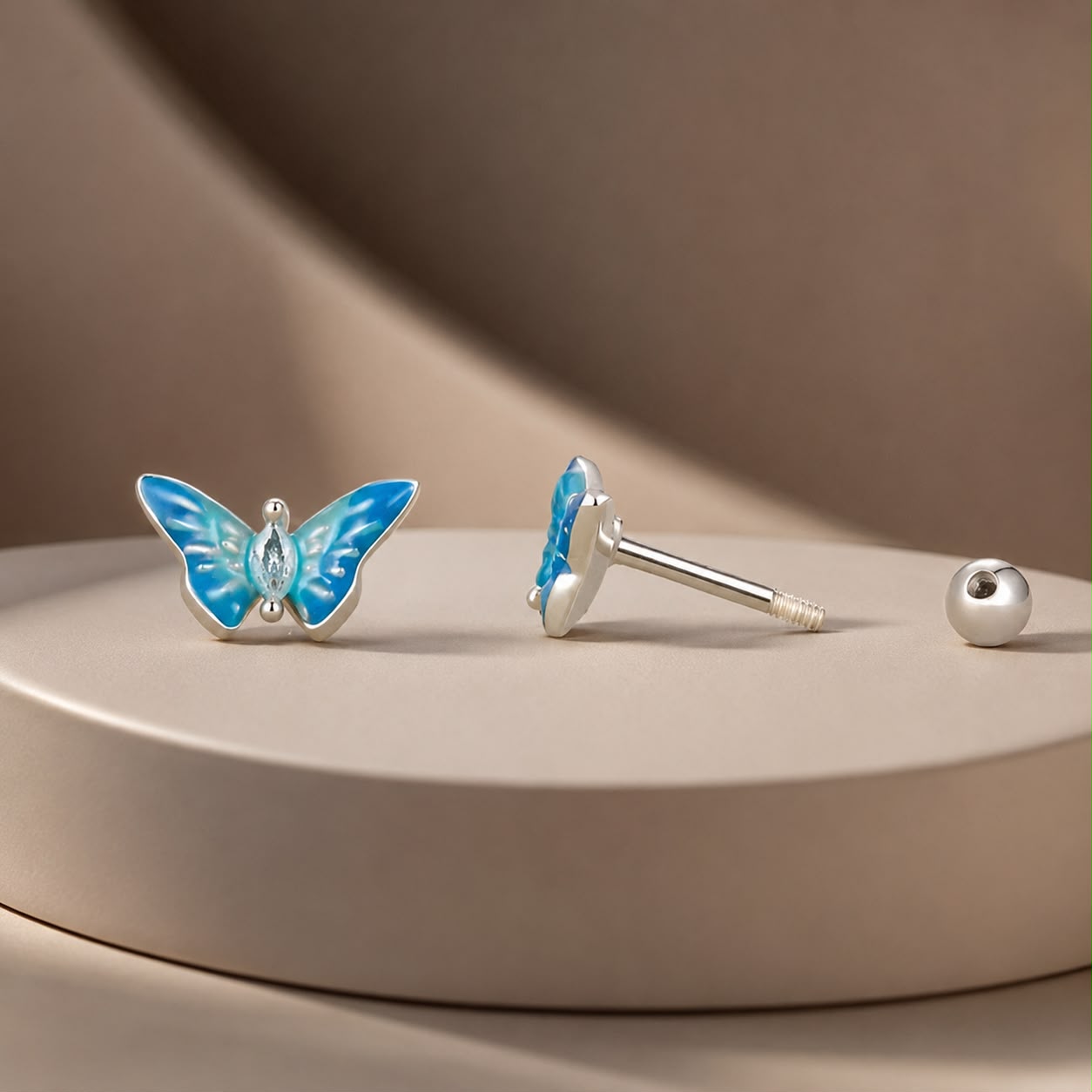 925 Sterling Silver Earrings with Enamel and CZ for Women
