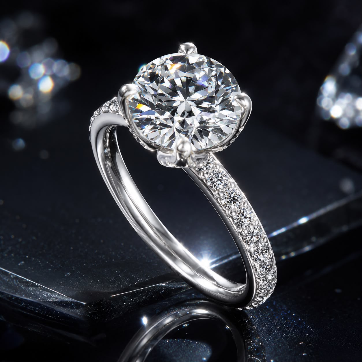 925 Sterling Silver Moissanite 0.8ct Ring Size 6 for Women