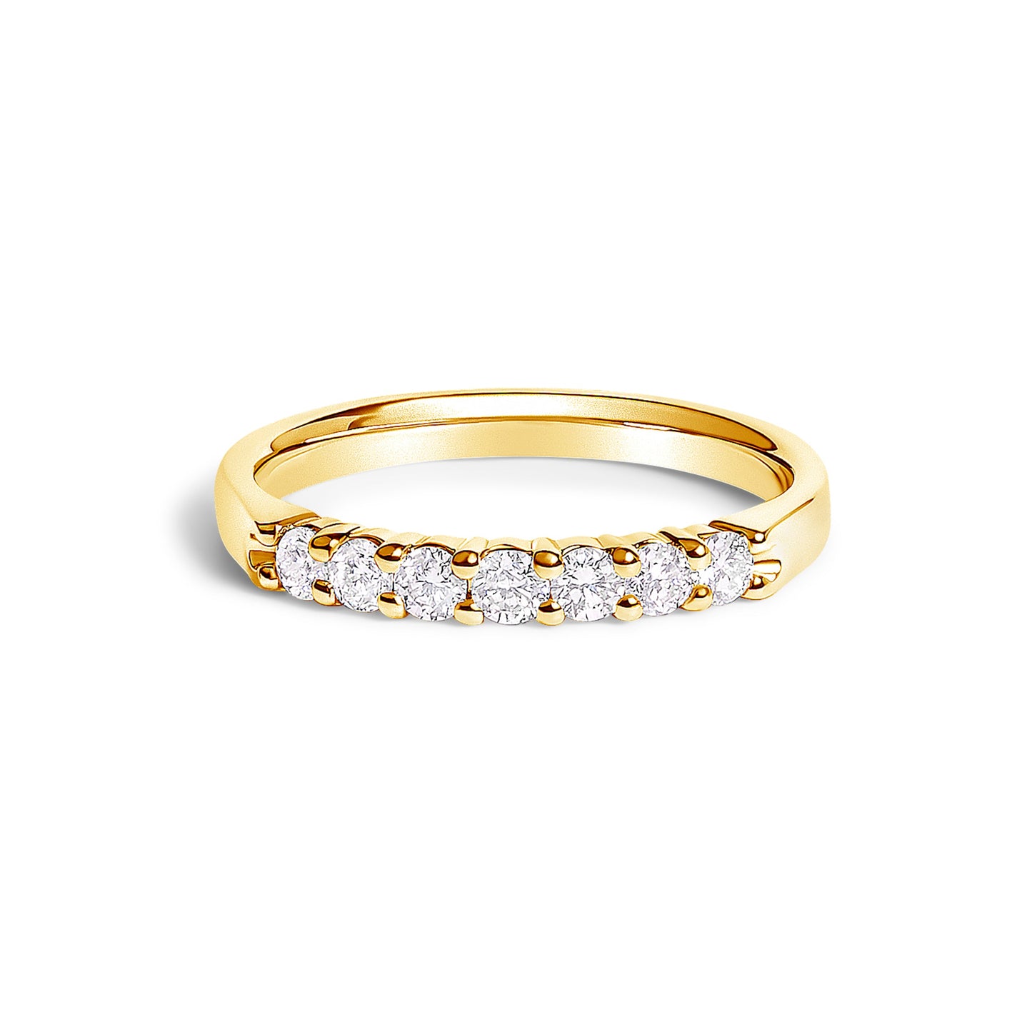 14K White Gold 1/3 Cttw Diamond 7 Stone Band Ring