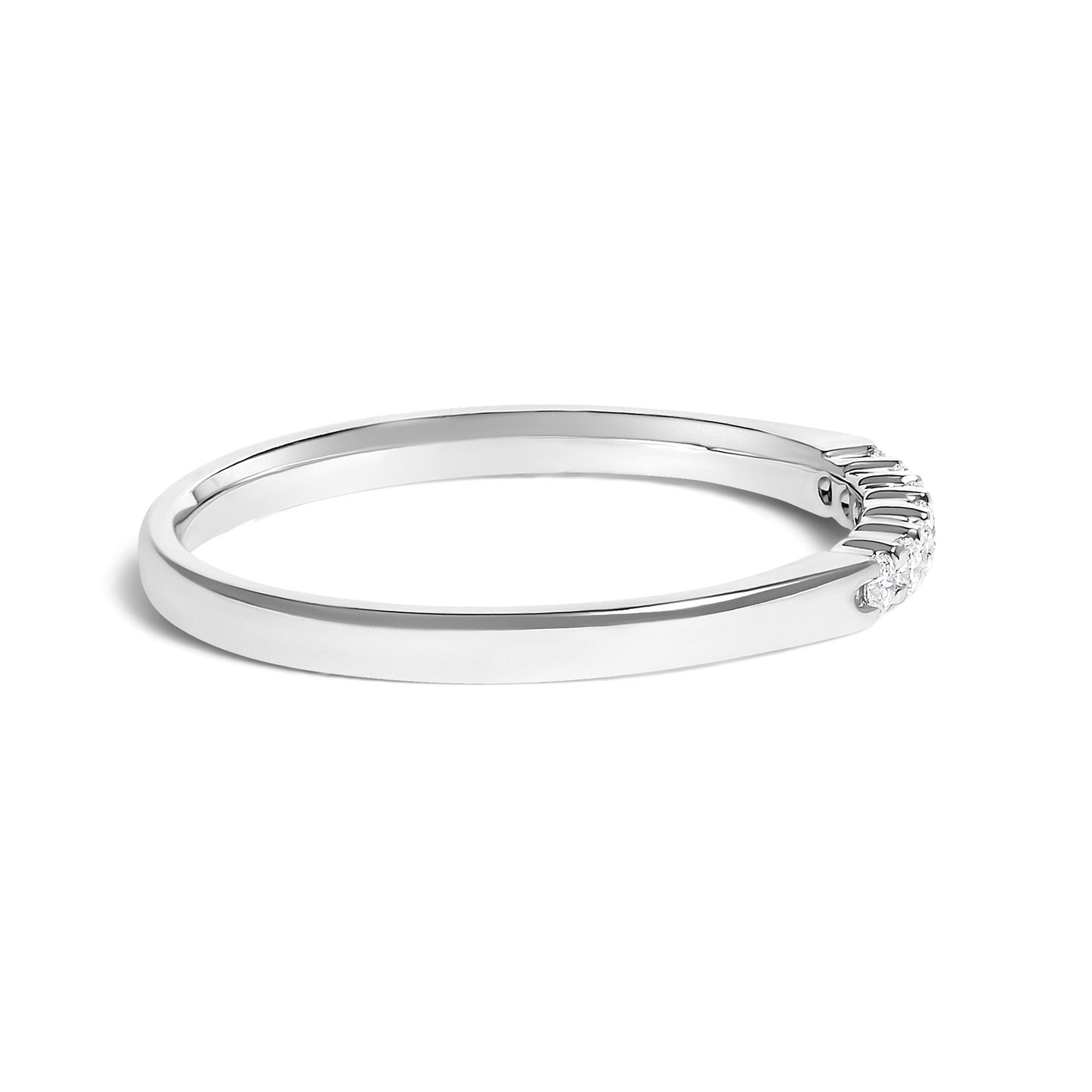 14K White Gold 1/10 Cttw Diamond 7 Stone Band Ring