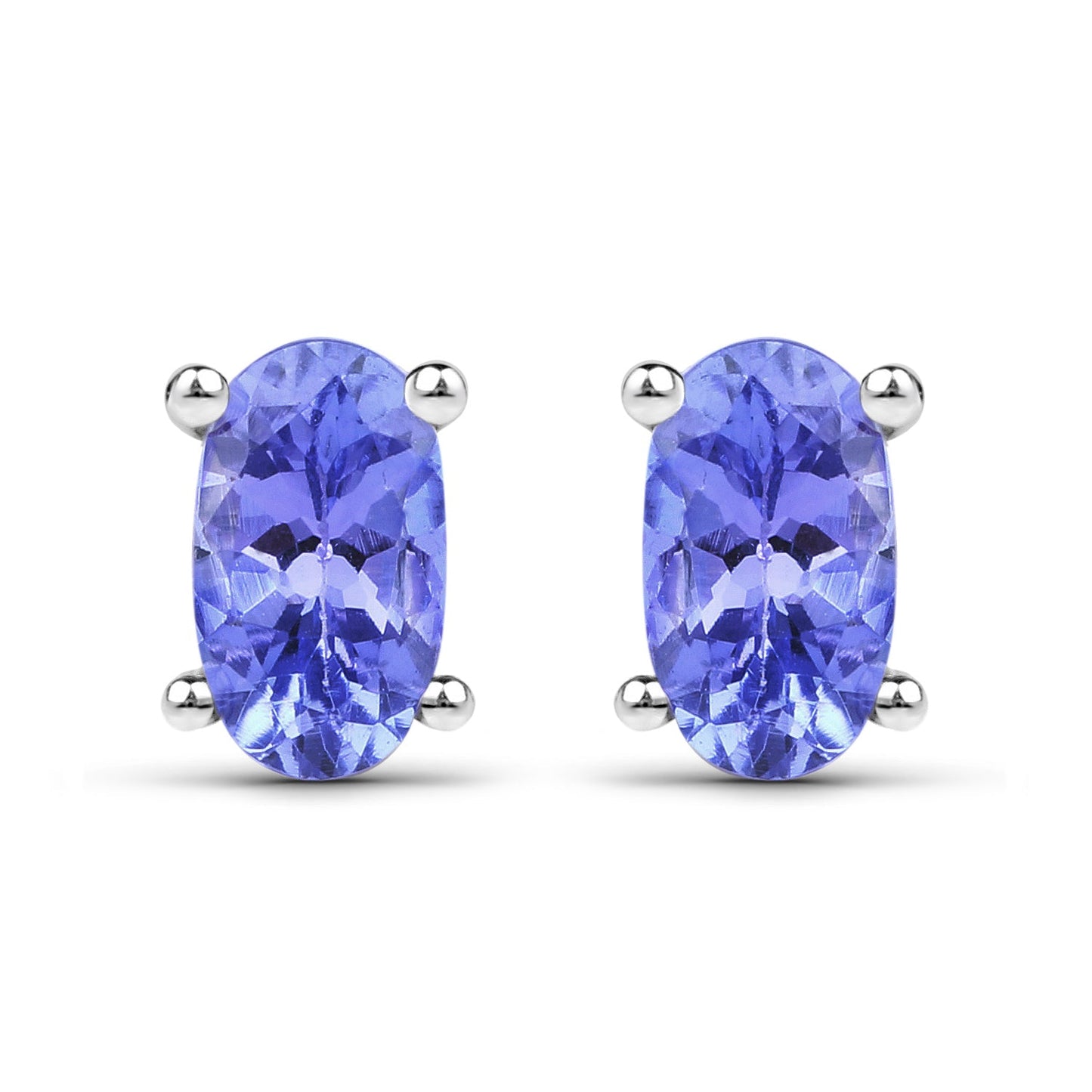 0.50 Carat Genuine Tanzanite .925 Sterling Silver Earrings