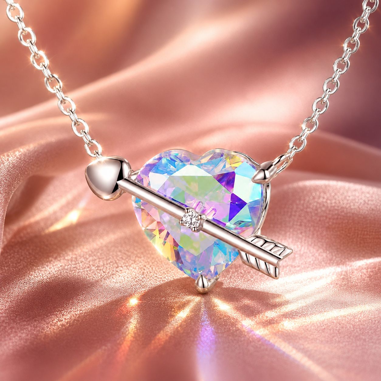 S925 Sterling Silver Adjustable Necklace with CZ Pendant for Women