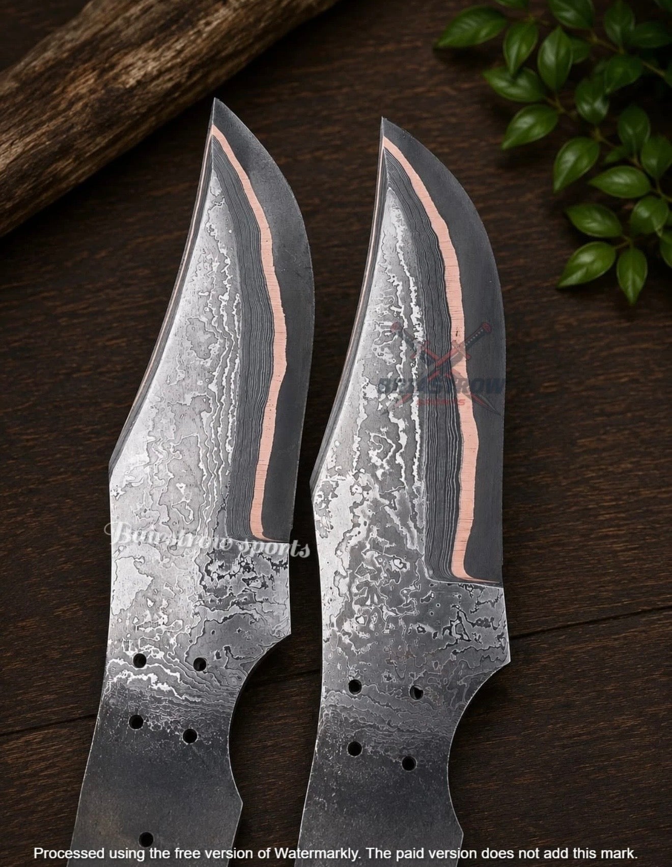 Wrangler's Pair Blade Blanks set of 2 Handmade Matching Damascus