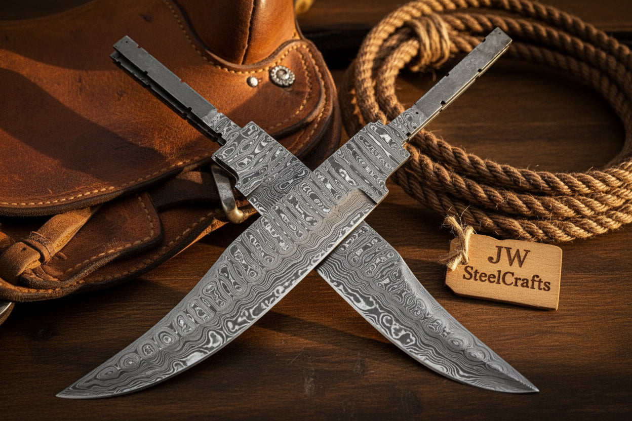 Rangehand Blade Blank Set 9" Handmade Damascus Full Tang Blank